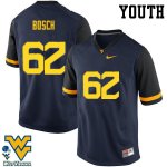 Youth West Virginia Mountaineers NCAA #62 Kyle Bosch Navy Authentic Nike Stitched College Football Jersey NB15V15FQ